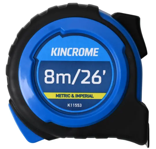 Kincrome 8M/26Ft Tape Measure - Metric & Imperial K11553 1
