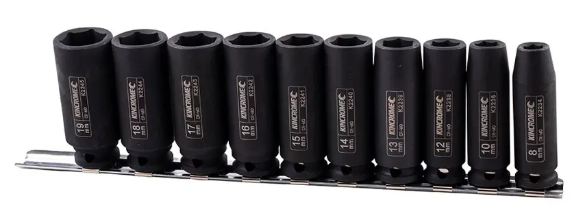 Kincrome Deep Impact Socket Rail 10 Piece 3/8" Drive - Metric K2093 1