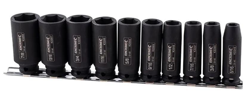 Kincrome Deep Impact Socket Rail 10 Piece 3/8" Drive Imperial K2094 1