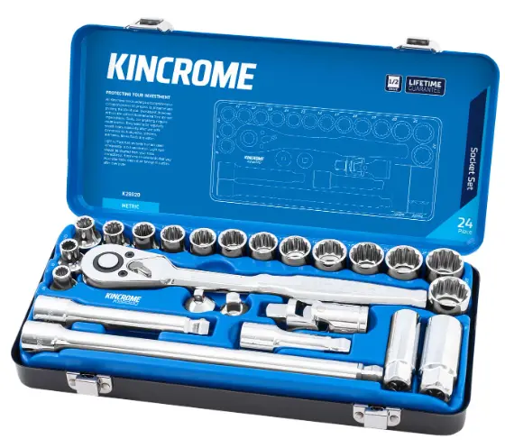 Kincrome Socket Set 24 Piece 1/2" Drive Metric K28020 1