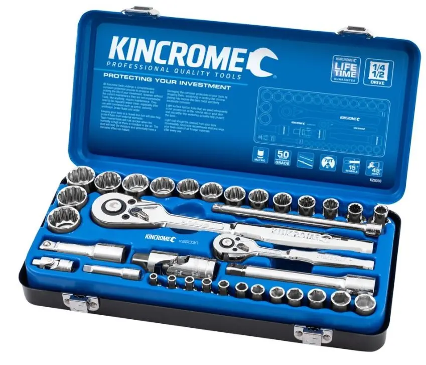 Kincrome Socket Set 35 Piece 1/4 & 1/2" Drive  Metric K28030 1