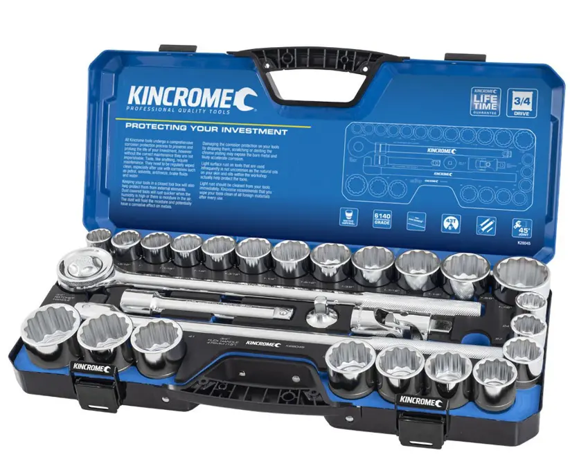 Kincrome Socket Set 28 Piece 3/4" Drive Metric & Imperial K28045 1