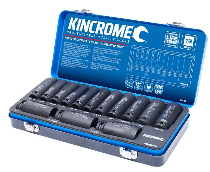 Kincrome Deep Impact Socket Set 14 Piece 1/2" Drive – Imperial K28207 1