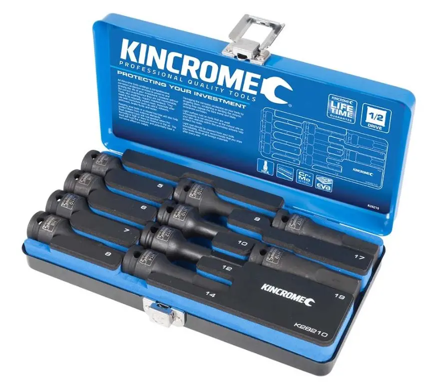 Kincrome Hex Impact Socket Set 10 Piece 1/2" Drive  Metric K28210 1