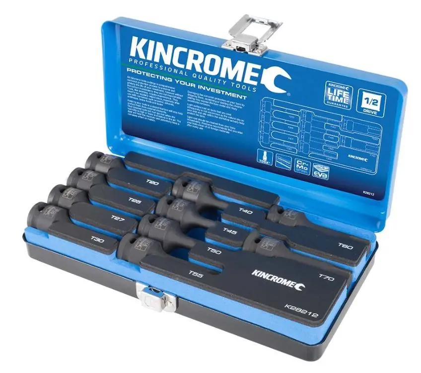 Kincrome Torx Impact Socket Set 10 Piece 1/2" Drive K28212 1