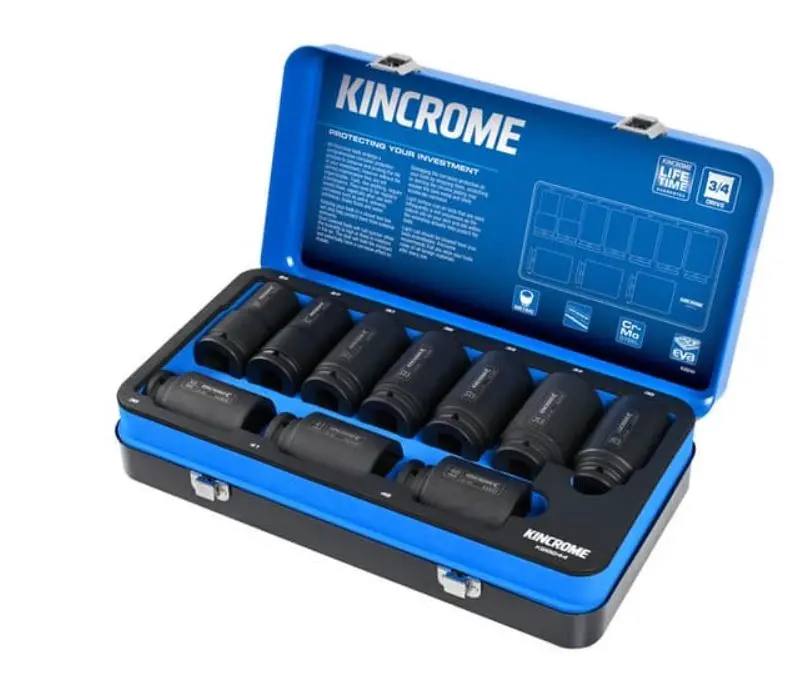 Kincrome 10 Piece Metric 3/4" Impact Deep Socket Set  K28244 1