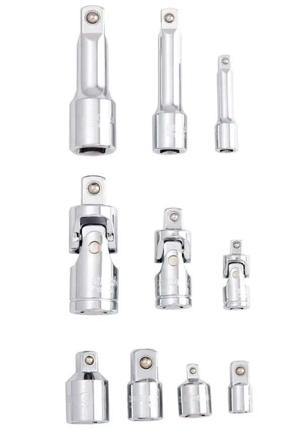Kincrome Socket Accessory Set 1/4", 3/8” & 1/2" Drive 10 Piece (Mirror Polish) K2969 1