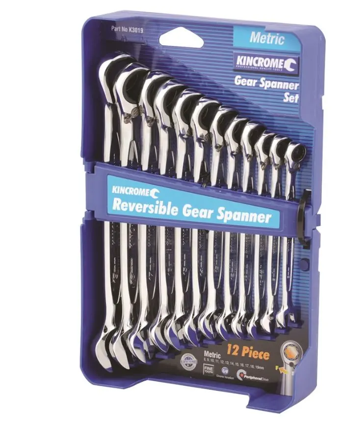 Kincrome Reversible Gear Spanner Set 12 Piece  Metric K3019 1
