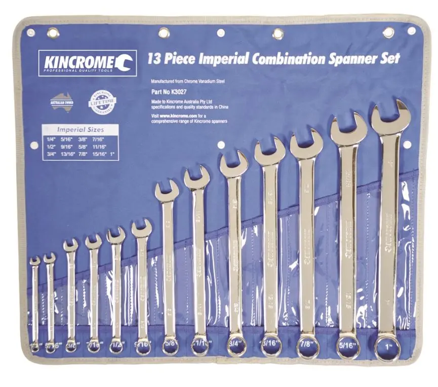 Kincrome Combination Spanner Set 13 Piece  Imperial K3027 1