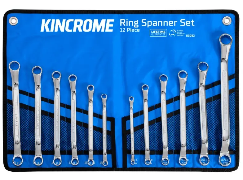 Kincrome Ring Spanner Set 12 Piece  Metric & Imperial K3052 1