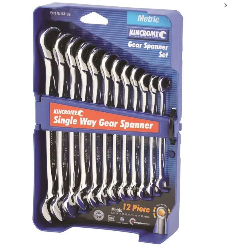 Kincrome Single Way Gear Spanner Set 12 Piece  Metric K3102 1