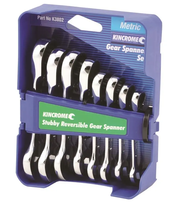Kincrome  Stubby Reversible Gear Spanner Set 8 Piece  Metric K3802 1
