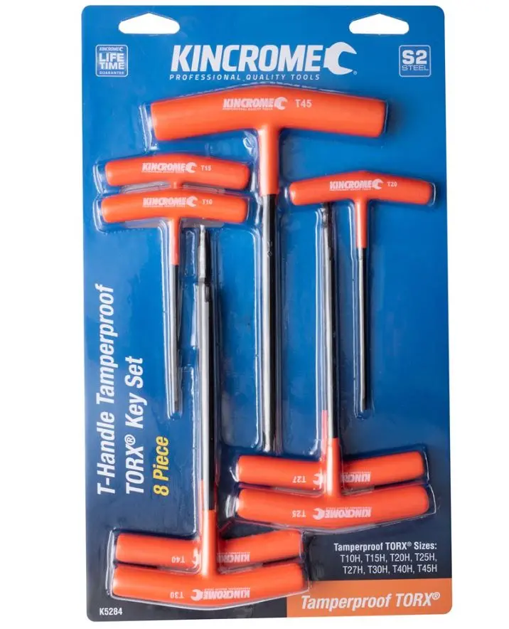 Kincrome T-Handle Tamperproof Torx Key Set 8 Piece K5284 1
