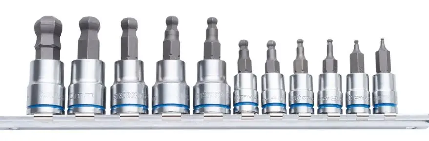 Kincrome Ball-End Hex Socket Set Short Series 11 Piece 1/4 & 3/8 Drive  Metric K5423 1