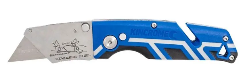 Kincrome Folding Utility Knife Triple Grip Handle K6266 1