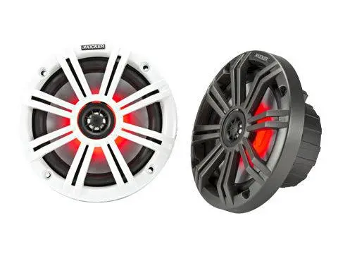 Kicker 45Km654l 390W 4-Ohm 6.5" 6-1/2 Coaxial Marine Speakers W/ Led Lights 1