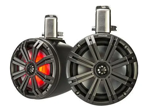 Kicker 45Kmtc8 8" 300W Marine/Boat/Powersports 7-Color-Led Coaxial Tower Speakers 1