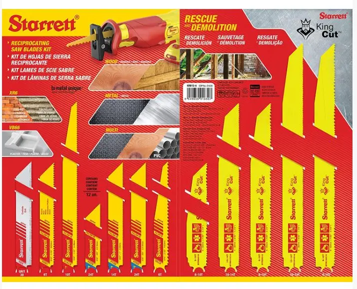 Starrett 12 X Reciprocating Bi Metal & Carbide Saw Blade Pack Krb12-A 1