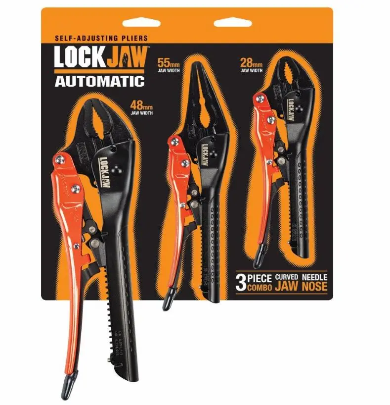 Lockjaw  Locking Plier Set 3 Piece 175/250Mm Curved / 200Mm Needle L2930001 1
