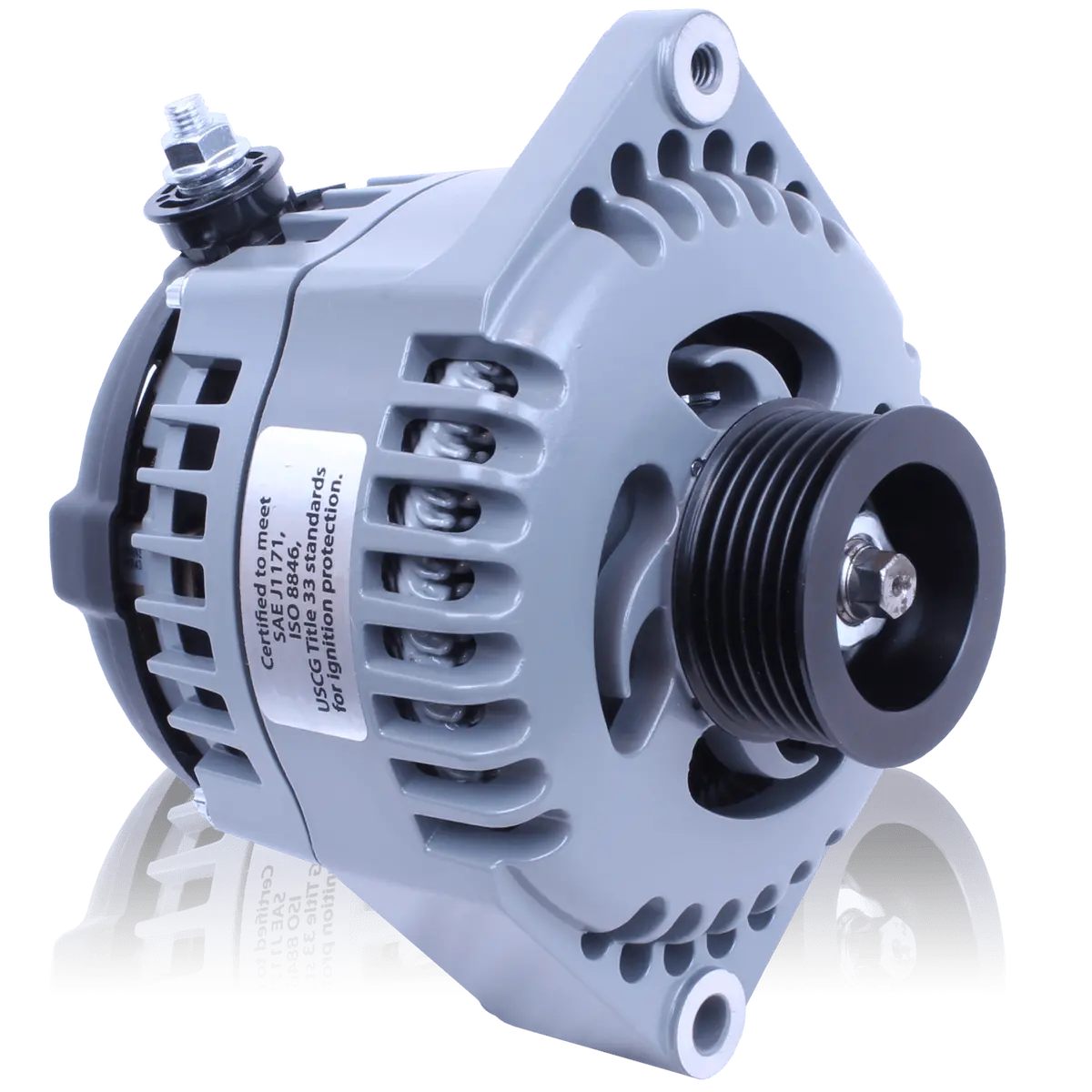 Mechman Marine 170 Amp High Output Alternator For Ski / Wake Board Boats With 12Si 6.61 Inch Bolt Pattern 1