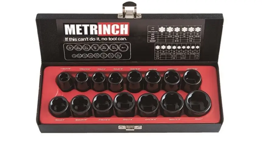 Metrinch Standard Impact Socket Set 1/2" Drive 15 Piece Met-2400 1