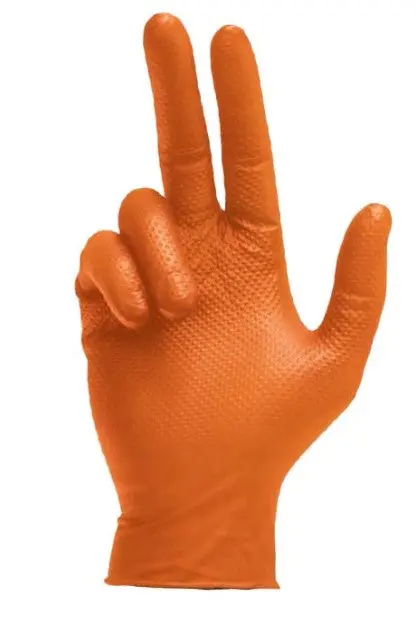 Mack Traction Nitrile Disposable Glove Box Of 50 Orange Small To 2X Large Mkgtracti00 1