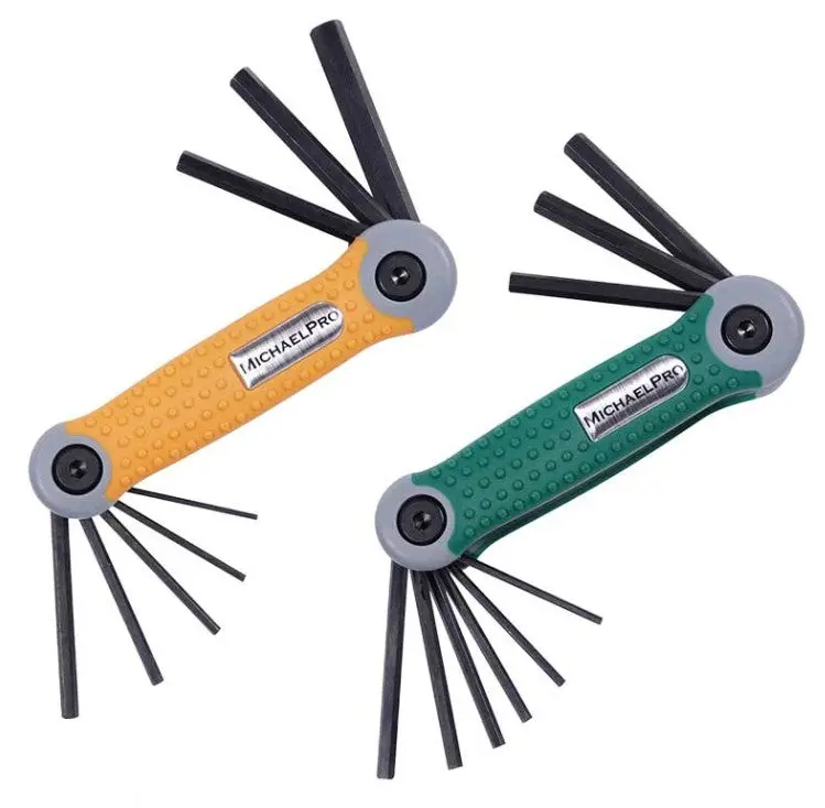 Michael Pro Folding Imperial & Metric Hex Key Set Pk Of 2  Mp001007 1