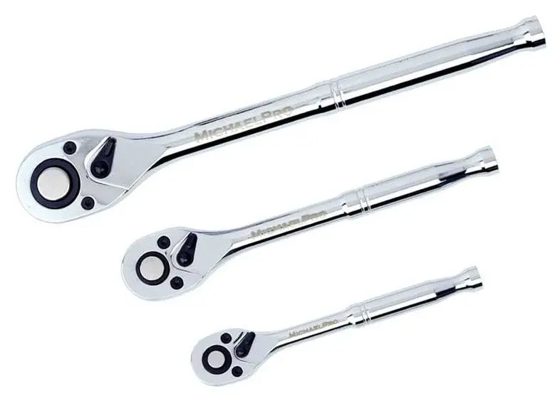Michael Pro Quick Release Ratchet 3 Pce Set 90 Tooth Mp006009 1