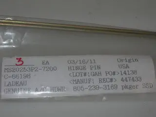 Pin, Hinge - .089 Thick - Stainless 1