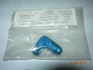 Adapter, Pipe/Flare - 90' - 1/8" Npt - 5/16" Tube Od 1