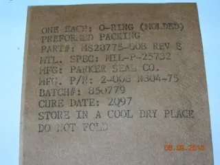 O-Ring, Hydraulic - 1/16" Width - 3/16" Id - 5/16" Od 1