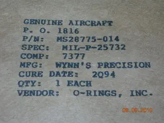 O-Ring, Hydraulic - 1/16" Width - 1/2" Id - 5/8" Od 1