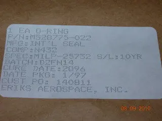 O-Ring, Hydraulic - 1/16" Width - 1" Id - 1 1/8" Od 1