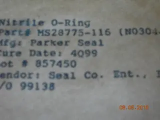 O-Ring, Hydraulic - 3/32" Width - 3/4" Id - 15/16" Od 1