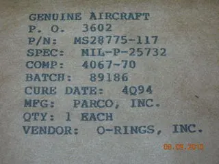 O-Ring, Hydraulic - 3/32" Width - 13/16" Id - 1" Od 1