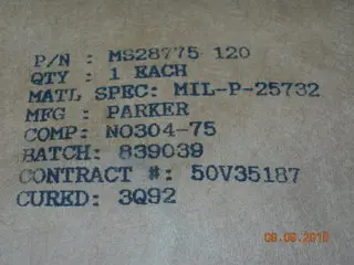 O-Ring, Hydraulic - 3/32" Width - 1" Id - 1 3/16" Od 1