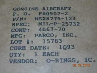 O-Ring, Hydraulic - 3/32" Width - 1 3/16" Id - 1 3/8" Od 1