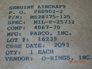 O-Ring, Hydraulic -  3/32" Width - 1 5/16" Id - 1 1/2" Od 1