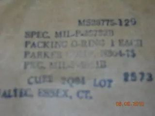 O-Ring, Hydraulic - 3/32" Width - 1 9/32" Id - 1 3/4" Od 1
