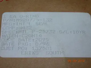 O-Ring, Hydraulic - 3/32" Width - 1 3/4" Id - 1 15/16" Od 1