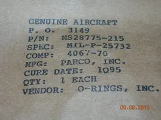 O-Ring, Hydraulic - 1/8" Width - 1 1/16" Id - 1 5/16" Od 1