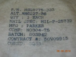 O-Ring, Hydraulic - 3/16" Width - 2 1/2" Id - 2 7/8" Od 1