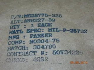 O-Ring, Hydraulic - 3/16" Width - 2 7/8" Id - 3 1/4" Od 1