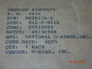 O-Ring, Hydraulic - Boss - .087" Width - .644" Id - 1/2" Od Tube 1