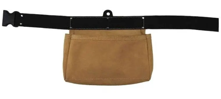 Buildpro 2 Pocket Suede Nail Bag 50Mm Belt Lwtaspl02 1