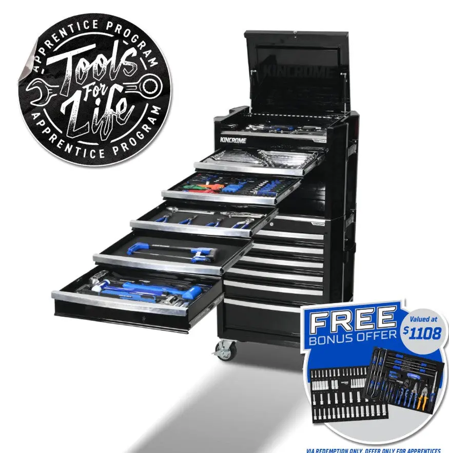 Kincrome Contour Workshop Tool Kit 307 Piece 11 Drawer 29" Black P1821b 1