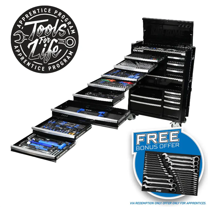 Kincrome Contour Workshop Tool Kit 595 Piece 17 Drawer 42” Black P1826b 1