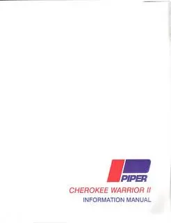 Manual, Piper - Cherokee Warrior Ii - Pa28-161 - Pilot's Information Manual 1