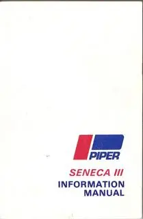 Manual, Piper - Seneca Iii - Pa34-220T - 1981 - Pilot's Information Manual 1