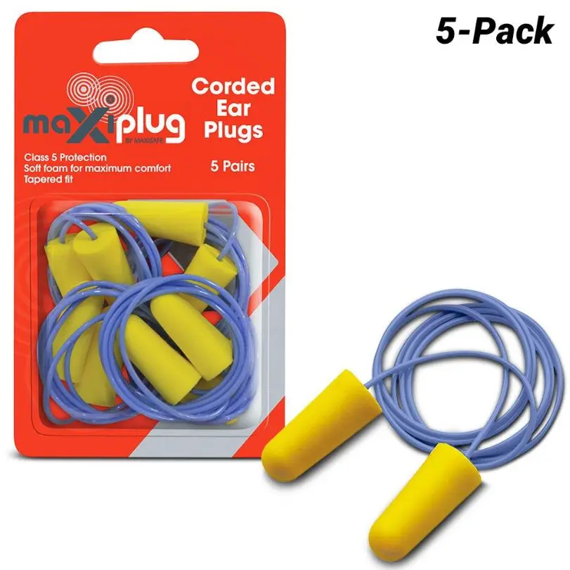 Maxisafe Maxiplug  Corded Earplugs  Blister Pkt  5 Pairs Hec670 1